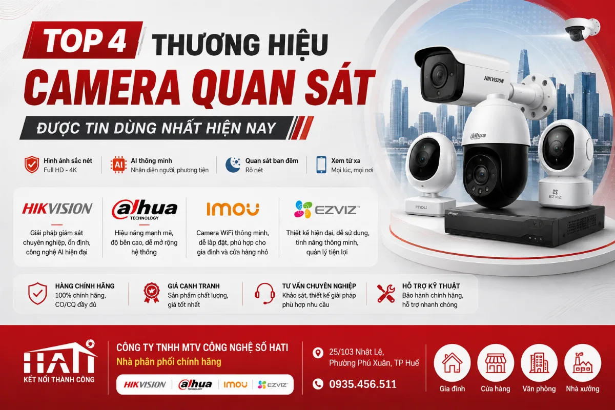 Top 4 Thương Hiệu Camera Quan Sát Được Tin Dùng Nhất Hiện Nay